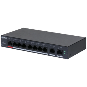DAHUA Switch PoE de 10 Puertos / 60Watts Totales/ 1 Pto Hasta 60W/ 2 P